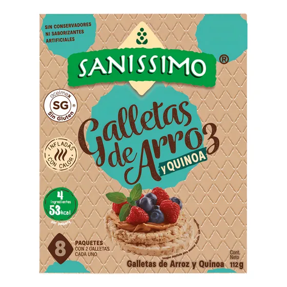 Galleta Arroz Quinoa 8p 112g Saníssimo