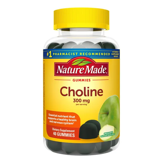Suplementos Nature Made Choline 300 Mg 40 Gomitas Veganas