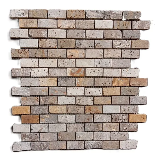 Marmol Travertino Malla Muro 30x30  Mix Revestylo