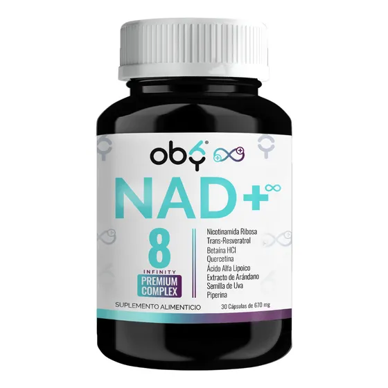 Oby Nad+ Resveratrol Potenciado 8 Ingredientes: Nr Nicotinamida Ribosa, Resveratrol, Acido Alfa Lipoico, Betaina, Quercetina, Piperina, Uva, Arandano | Precursor Nad Nmn Infinity 100% Vegano 30 Dias