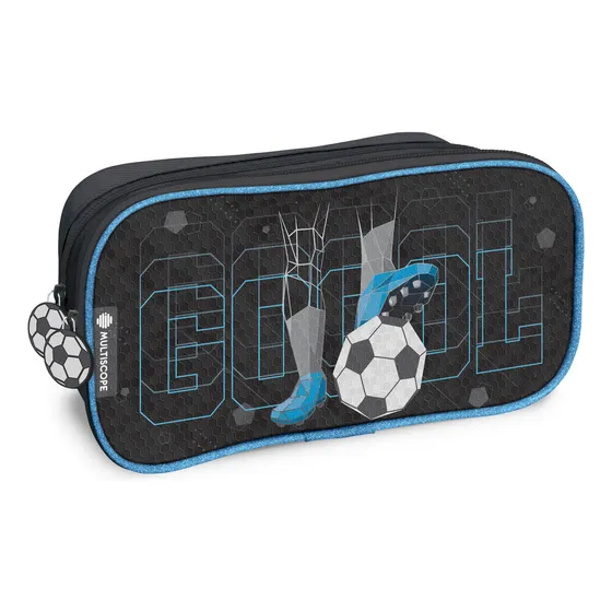 Cartuchera canopla futbol 2 cierres Multiscope 7838-02 color negro