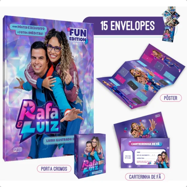 Álbum Rafa & Luiz Oficial Capa Dura + 75 Figurinhas + Brinde