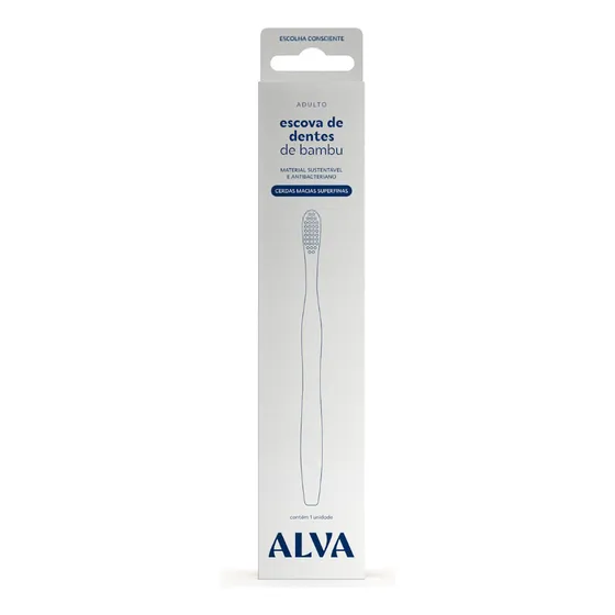 Escova de Dentes Bamboo Adulto Cerdas Super Finas Alva