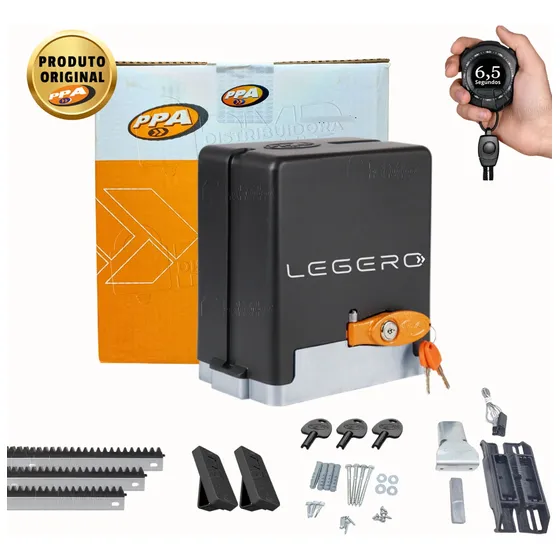 Kit Motor Portão Eletrônico Dz Stark Legero Rápido 500kg Ppa