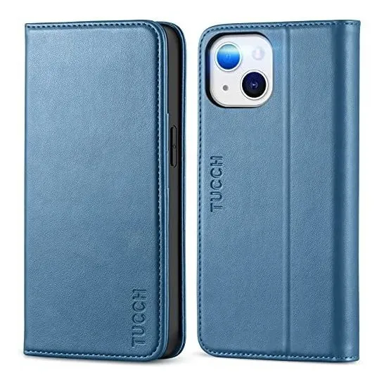 Tucch Case Para iPhone 13 5g, Pu Leather Folio Wallet Spslv