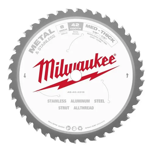 Disco P/sierra Circular Corte Metal 8 Milwaukee 48404515 Color Blanco