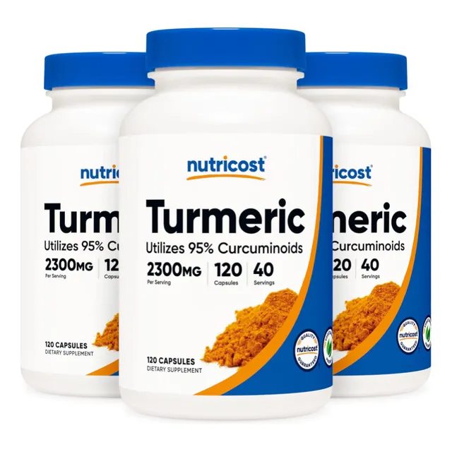 Cúrcuma Capsulas 95% Curcuminoids Turmeric 2300 mg, 120 cápsulas