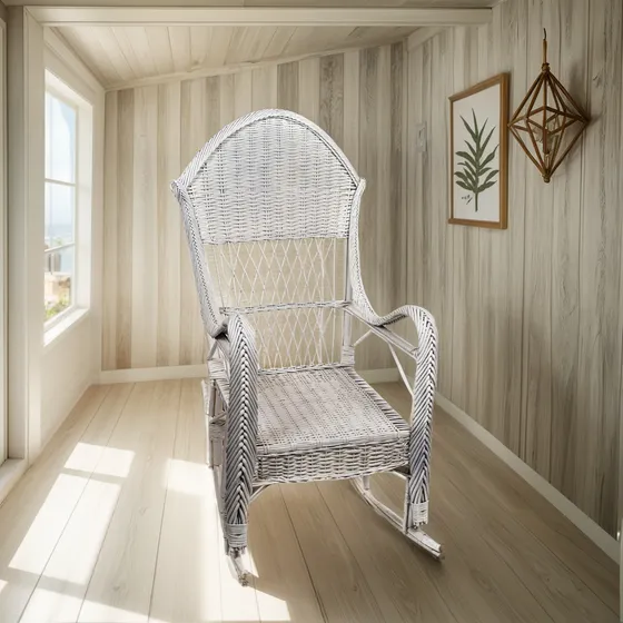 Silla Sillon  - Mimbre - Pintado - Mecedor