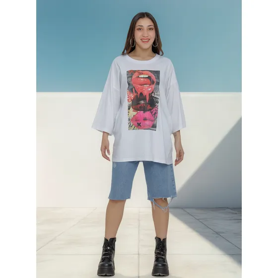 Remeron Mujer Algodon Oversize Estampa  - Modelo Samy Liscki