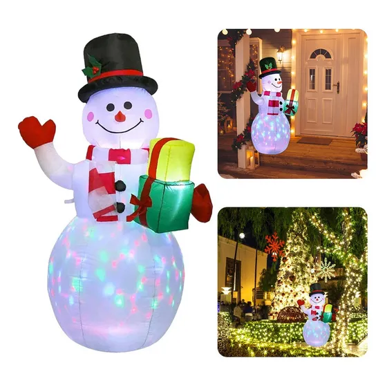 Navideños Con Ninos Luz Led Mono De Nieve Muñecos Inflables
