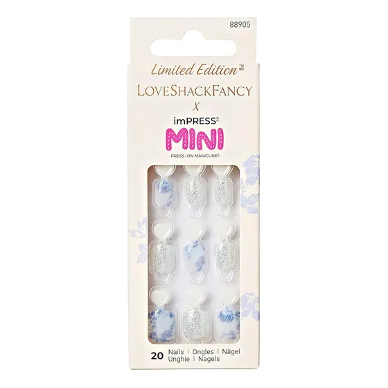 Uñas A Presión Kiss Loveshackfancy X Impress Hydrangea Blue