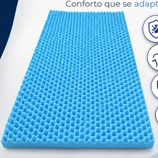 Colchão Anti-escaras Casca De Ovo D28 Solteiro Luckspuma Azul-celeste 188x80x04 Cm
