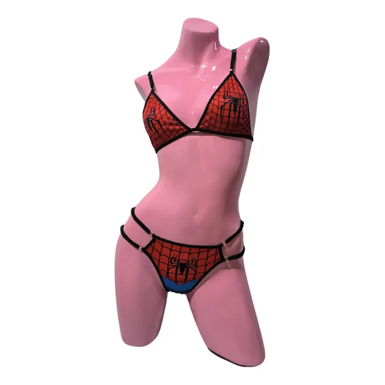 Conjunto Spiderman Bralette Más Panty Dama Por Encargo 