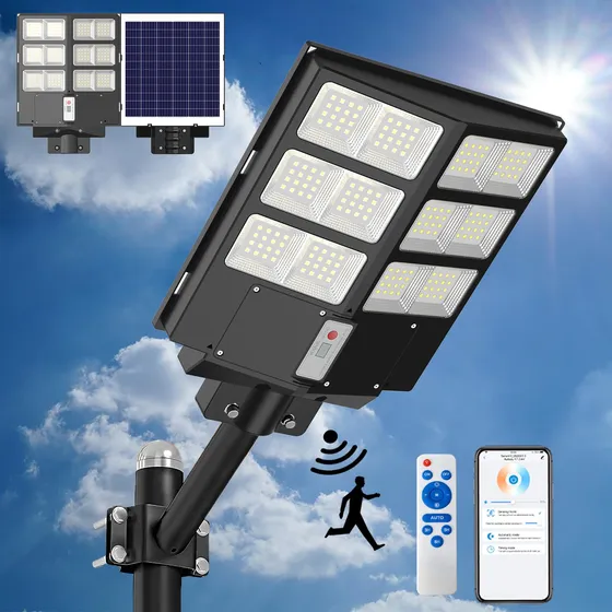 Luz Calle Solar Al Aire Libre Inundacion App Impermeable