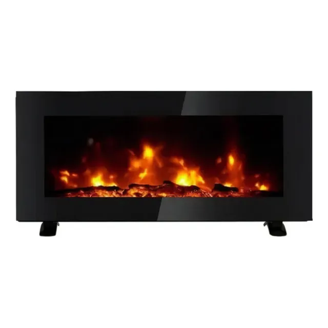 Lareira Elétrica 1500w Parede E Bancada Com Controle 127v Cor Preto 110v