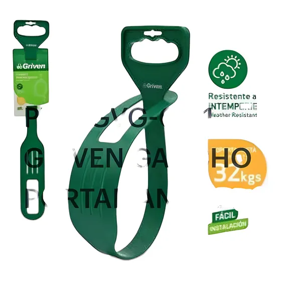 Gancho Porta Manguera Verde Griven