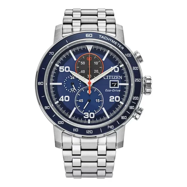 Reloj Hombre Citizen Crono Ca0850-59l Eco Drive Agente Of M Color de la malla Acero Color del bisel Azul Color del fondo Azul