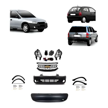 Kit Parachoque Diant+tras+milha+grade Corsa 2000 2001 2002 Preto