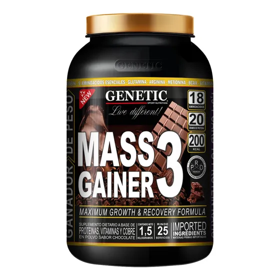 N° 1 Ganador Masa Muscular Magra 1,5kg Mass Gainer 3 Genetic