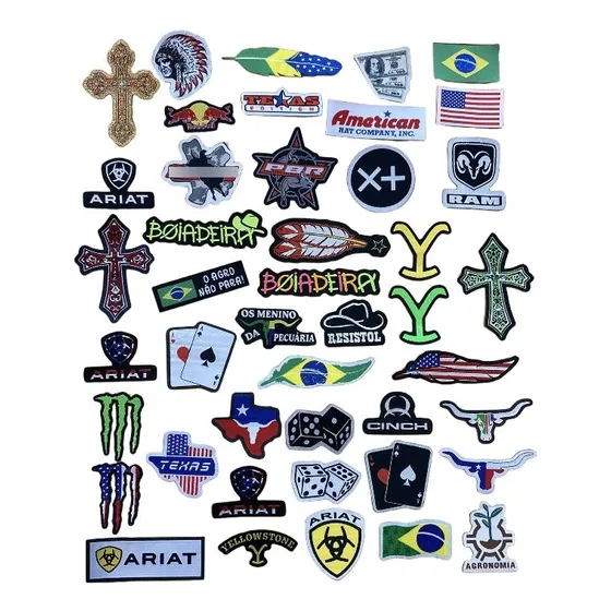 Kit Adesivos Chapéu Roupas Country Patches 20 Unidades