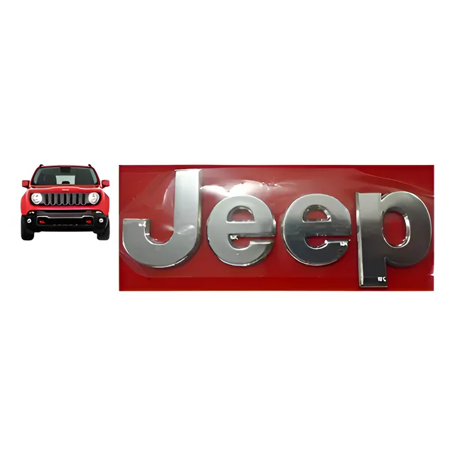 Emblema Jeep Letreiro Cromado Capô Renegade Linha 2015 Acima
