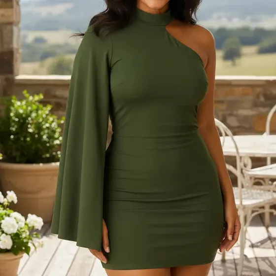 Vestido Paty Suplex Colado Premium Moda Gringa Manga Nula