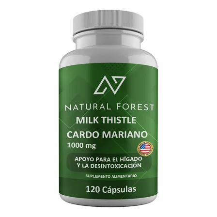 Milk Thistle 1000 Mg 120 Cáps Natural Forest / Made In Usa Sabor Neutro