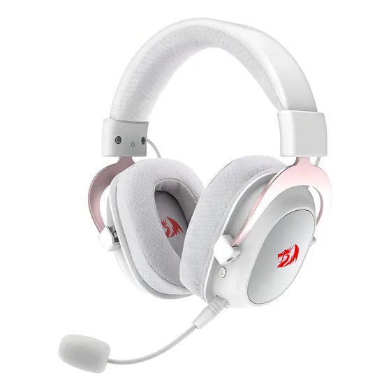 Headset Gamer Redragon Zeus H510W-PRO Sem Fio 2.4ghz 7.1 Rgb Branco
