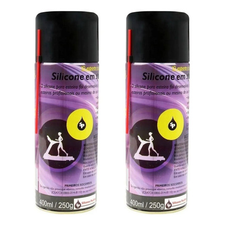 Lubrificante Silicone Esteira Spray Academia 400 Ml 2 Unid Lubrificante Silicone Esteira Spray Academia 400 Ml 2 Unid