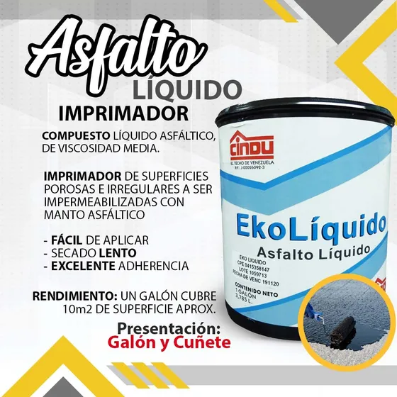 Asfalto Líquido Ekoliquido  Galón Cindu / 05188