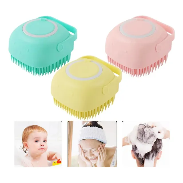 Cepillo De Baño Masajeador Shampoo Cepillo Silicona