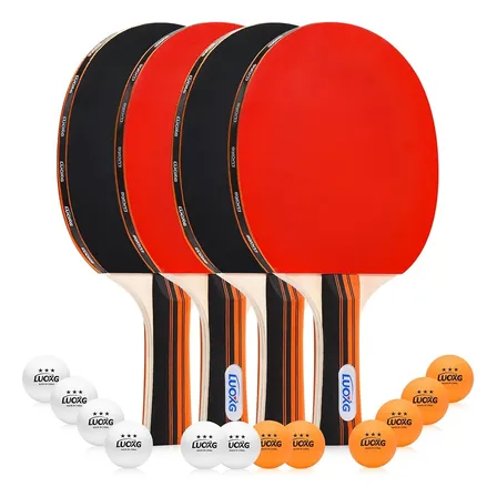 Juego De 4 Paletas De Ping Pong Luoxg Con Pelotas Y Estuche