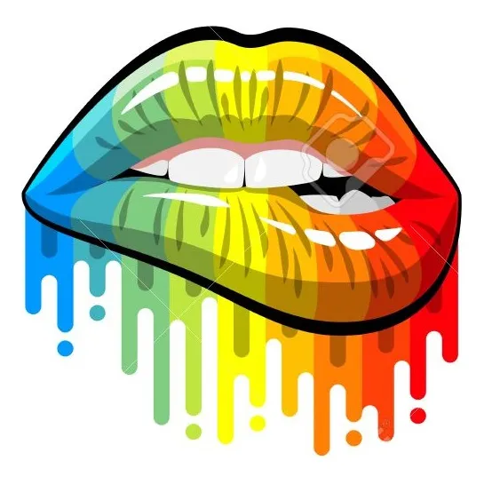 Tatuagem Temporária Delicada Cartela Boca Lgbt Arcoíris  