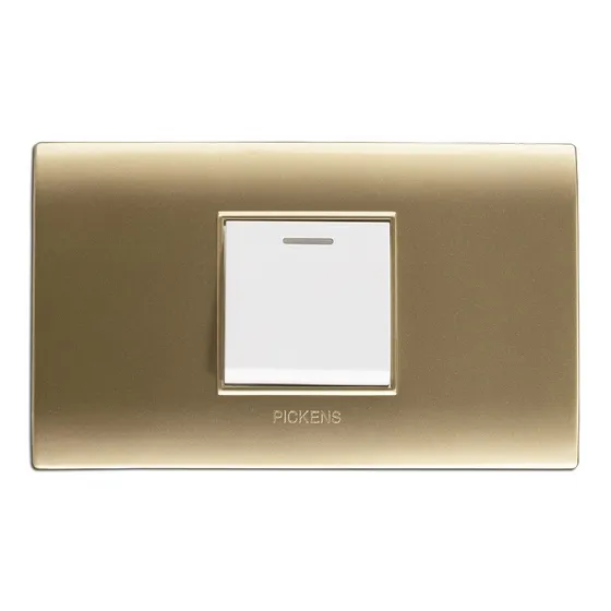 Interruptor Sencillo Triway Champagne Con Blanco Pickens