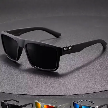 Oculos Polarizado De Sol Masculino Casual Pesca Praia Uv400 Esporte Preto Transparente