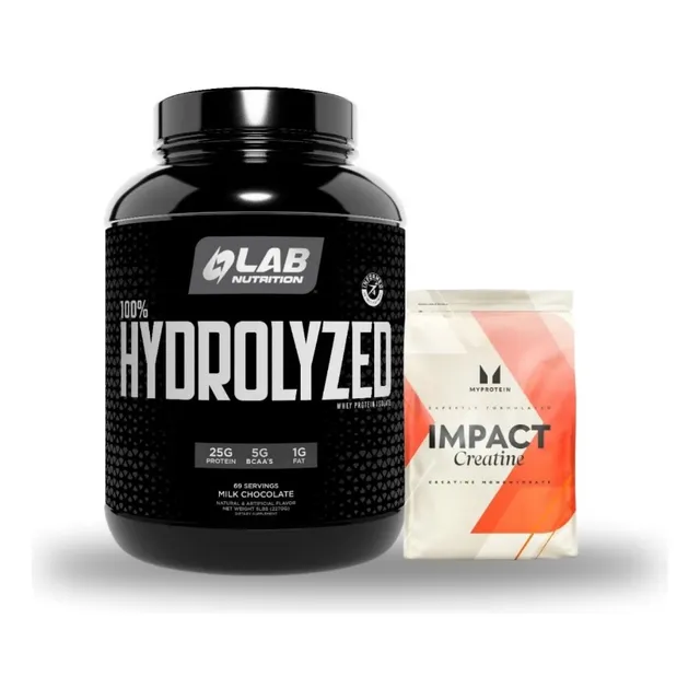 Proteina Hidrolizada Lab 5 Lb + Creatina Myprotein 250 Gr Chocolate