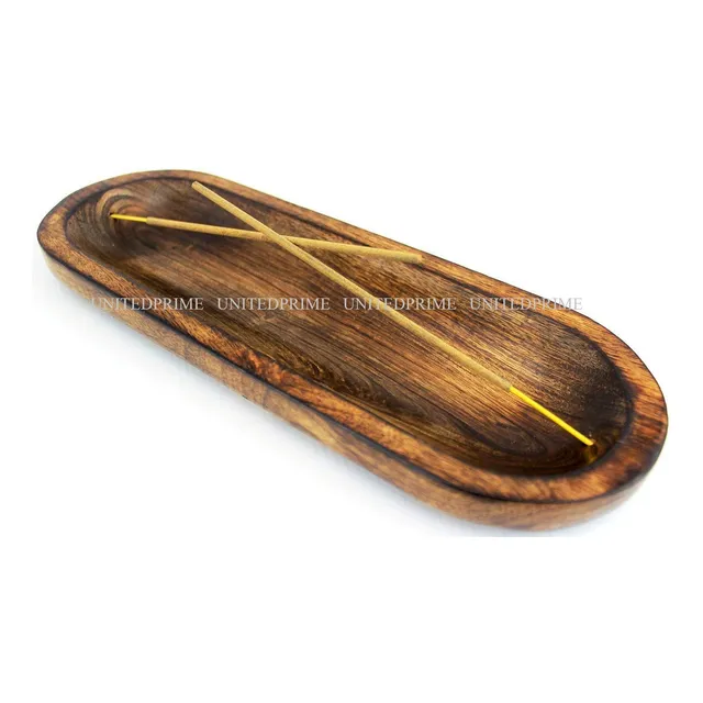 Quemador Incienso Hecho Mano Madera Soporte Para Ceniza