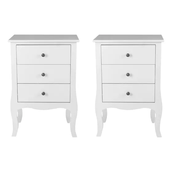 Set Velador Dormitorio Genova 3 Cajones Blanco Itahome