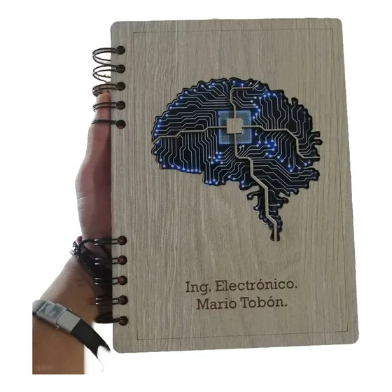 Regalo Para Electrónicos -  Agenda En Madera