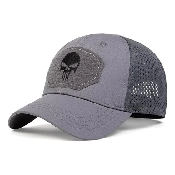 Gorra Tactica De Operador C Abrojo Bordado Punisher Calavera