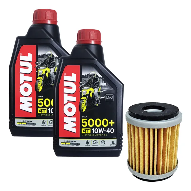 Kit 2 L Oleo Motor Motul 10w40 5000 Filtro Oleo Fazer 250