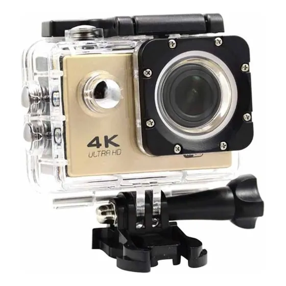 Câmera Filmadora Sport 4k Ultra Hd Wi-fi Capacete Cor Prata Cor Dourado
