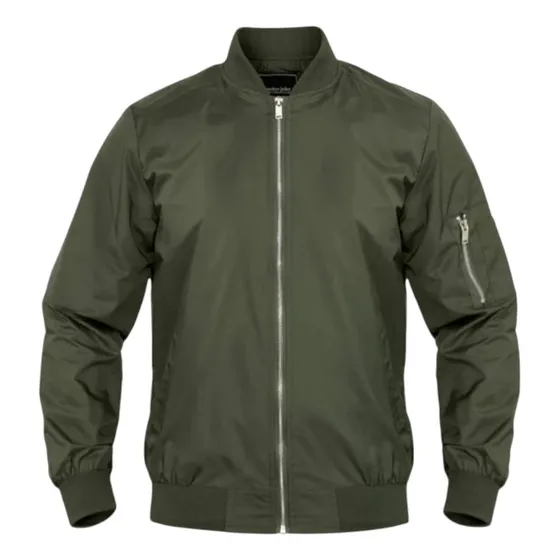 Casacas Bomber Jacket En Color Entero Para Hombre