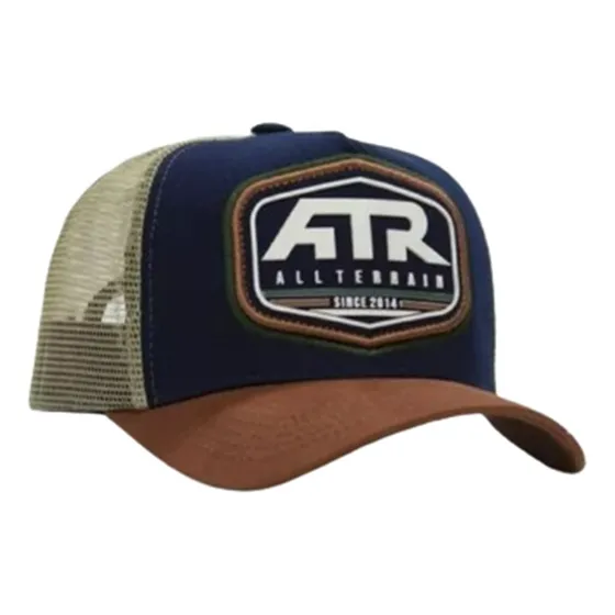 Boné All Terrain Truck Atr Azul Marinho Com Bege E Laranja
