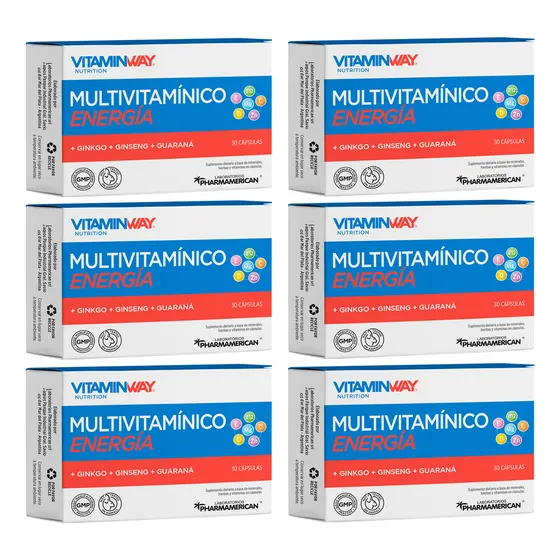 Vitamin Way Kit X6 Cajas Multivitamínico Energia X30 3c