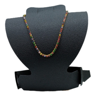Cadena De Oro Laminado Con Circonia De Colores Cadena De Oro Laminado Con Circonia De Colores