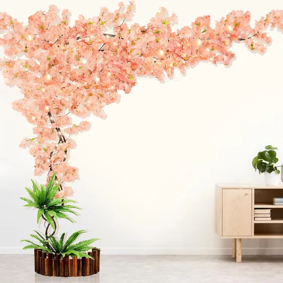 Árbol Artificial De Cerezo En Flor Con Luz Led, Árbol De Cer