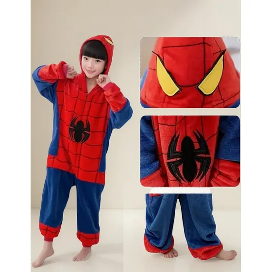 Pijama Entero Kigurumi Polar De Hombre Araña Niños