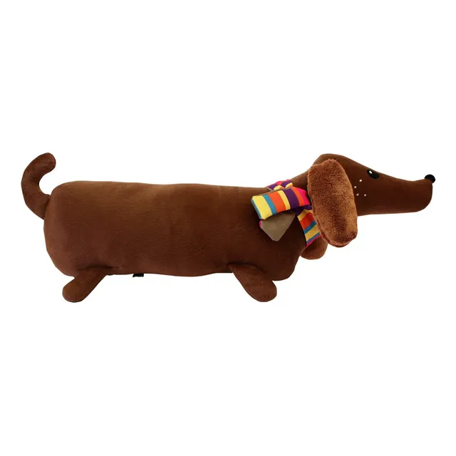 Almofada Formato Cachorro Salsicha Bicho Pelúcia Logo Salchí