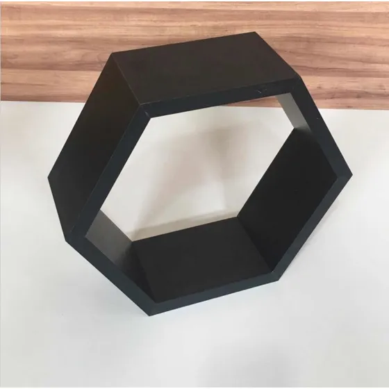 Nicho Colmeia Hexagonal Em Mdf Preto